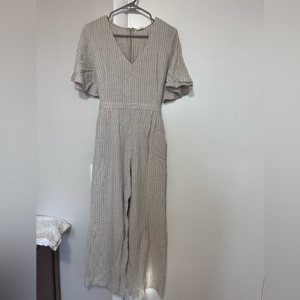 Roolee Gray Striped Jumpsuit